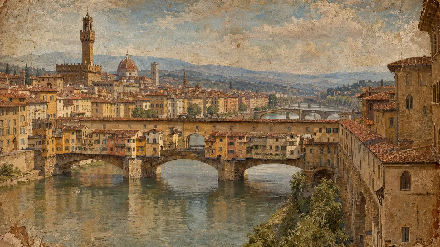 Der Vasarikorridor, der das Oltrarno erreicht